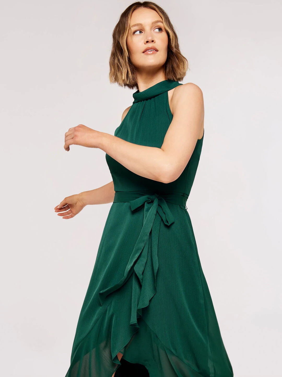 Halter Neck Ruffle Dress - Image 2