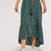 Ditsy Shirred Maxi Skirt