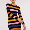 Striped Knitted Midi Dress