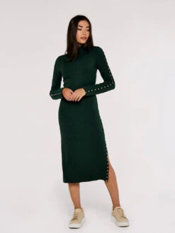 Rib Studded Midi Dress