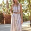 Cami Stripe Tie Jumpsuit