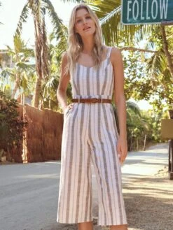 Cami Stripe Tie Jumpsuit