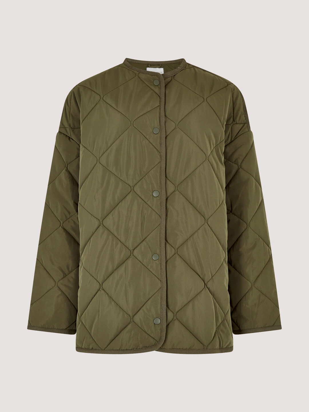 Collarless Quilted Jacket - Image 7