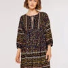 Folk Border Print Dress