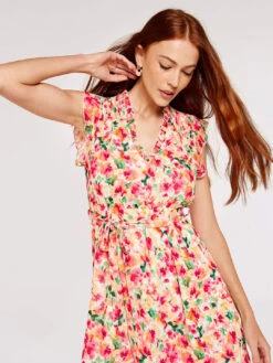 Brushstroke Bloom Midi Dress