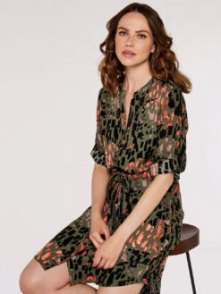 Brushstroke Print Dress