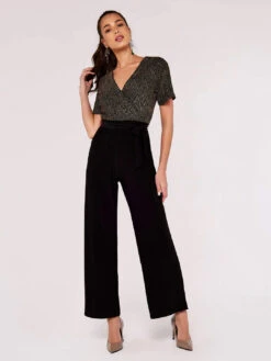 Chevron Angel Sleeve Jumpsuit