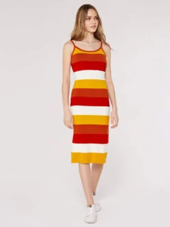 Striped Bodycon Midi Dress