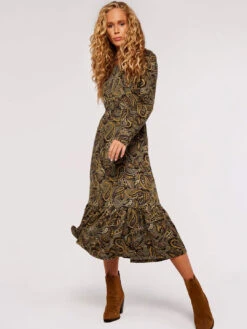 Paisley Tiered Midi Dress