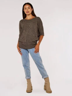 Fuzzy Lines Oversized Top