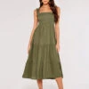 Smock Tiered Midi Dress