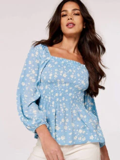 Ditsy Dot Smocked Top