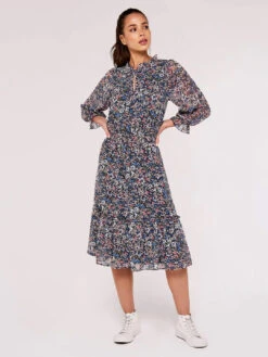 Watercolour Floral Midi Dress
