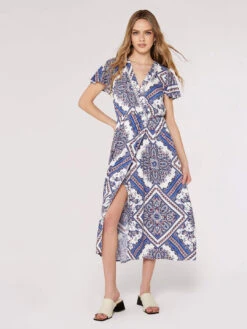 Scarf Print Midaxi Dress