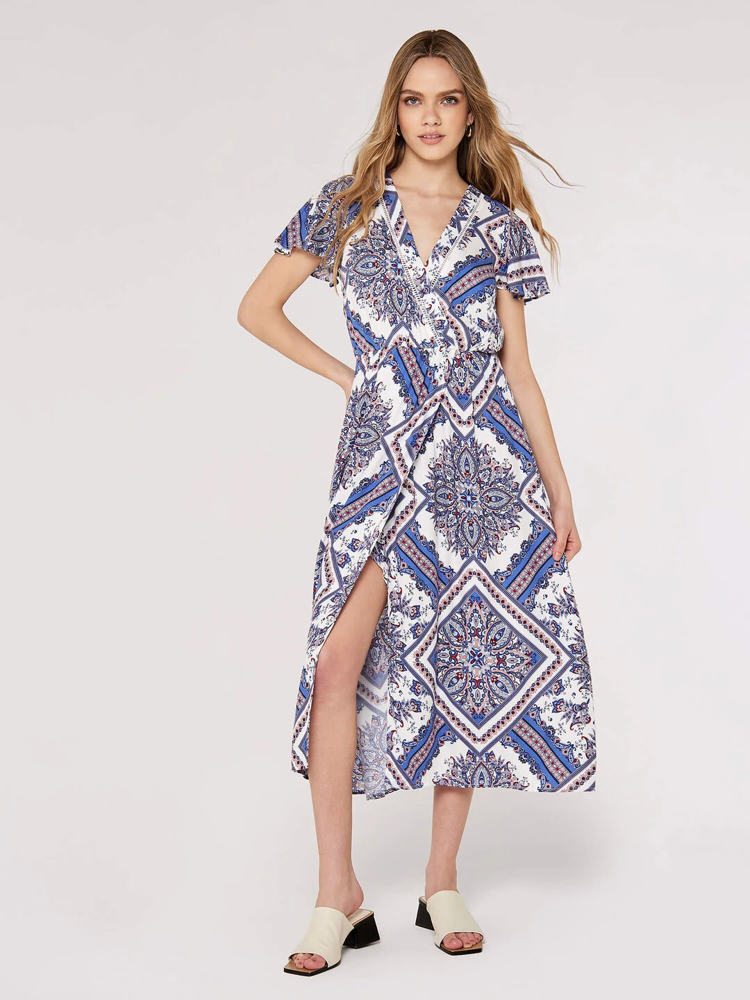 Scarf Print Midaxi Dress