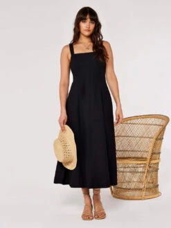 Panel Linen Midi Dress