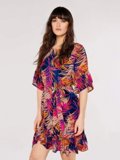 Painterly Tropical Mini Dress
