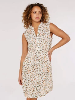 Brushstroke Zip Mini Dress