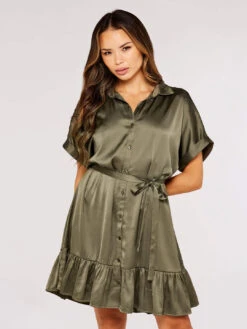 Ruffle Shirt Mini Dress