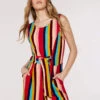Multi-stripe Tie Waist Jumpsuit