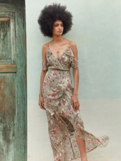 Watercolour Blooms Midi Dress