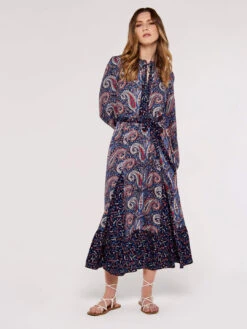 Paisley Mix-Match Midi Dress