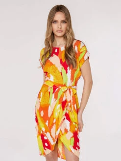 Paintbrush Wrap Mini Dress