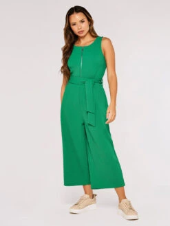Zip Front Culotte Jumpsuit