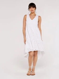 High-Low Anglaise Mini Dress