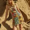 Patchwork Crochet Shift Dress