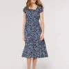Ditsy Milkmaid Midi Dress