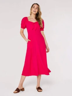 Tie Details Midi Dress