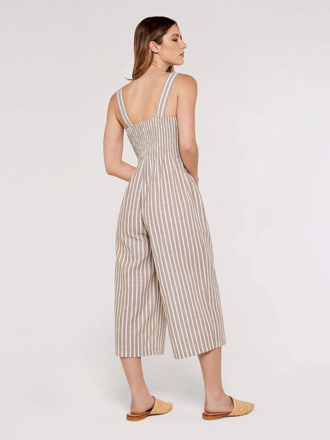 Striped Button Detailed Jumpsuit - Image 5