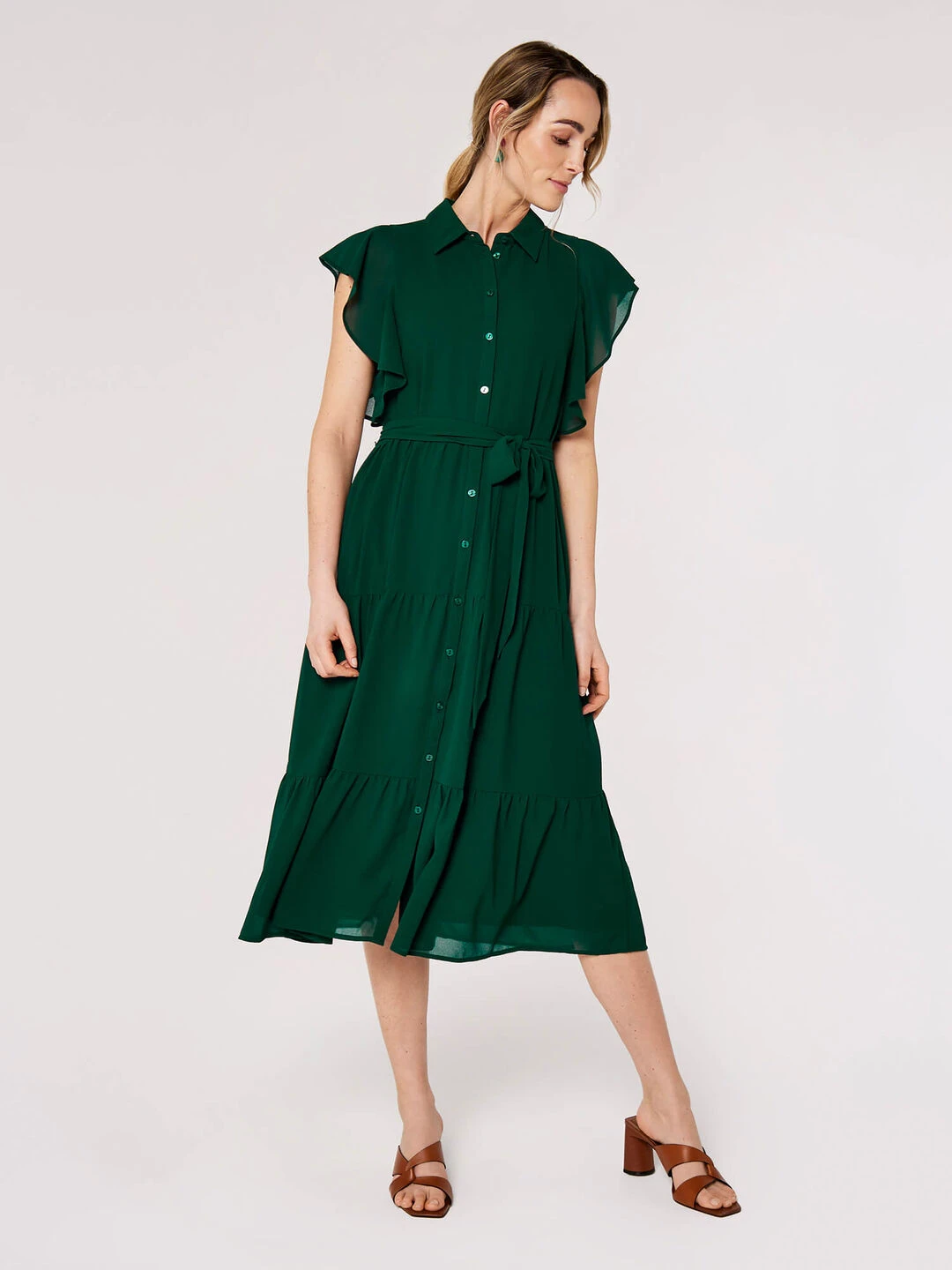 Ruffle Shirt Midi Dress - Image 2
