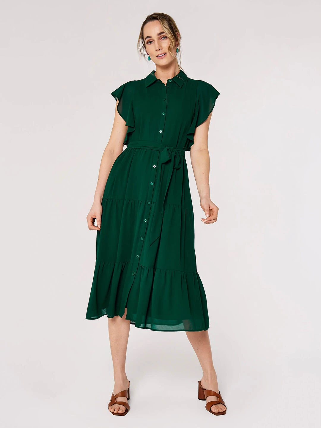 Ruffle Shirt Midi Dress - Image 4