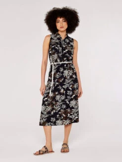 Palm Scene Midi Dress