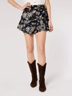 Palm Scene Wrap Skort