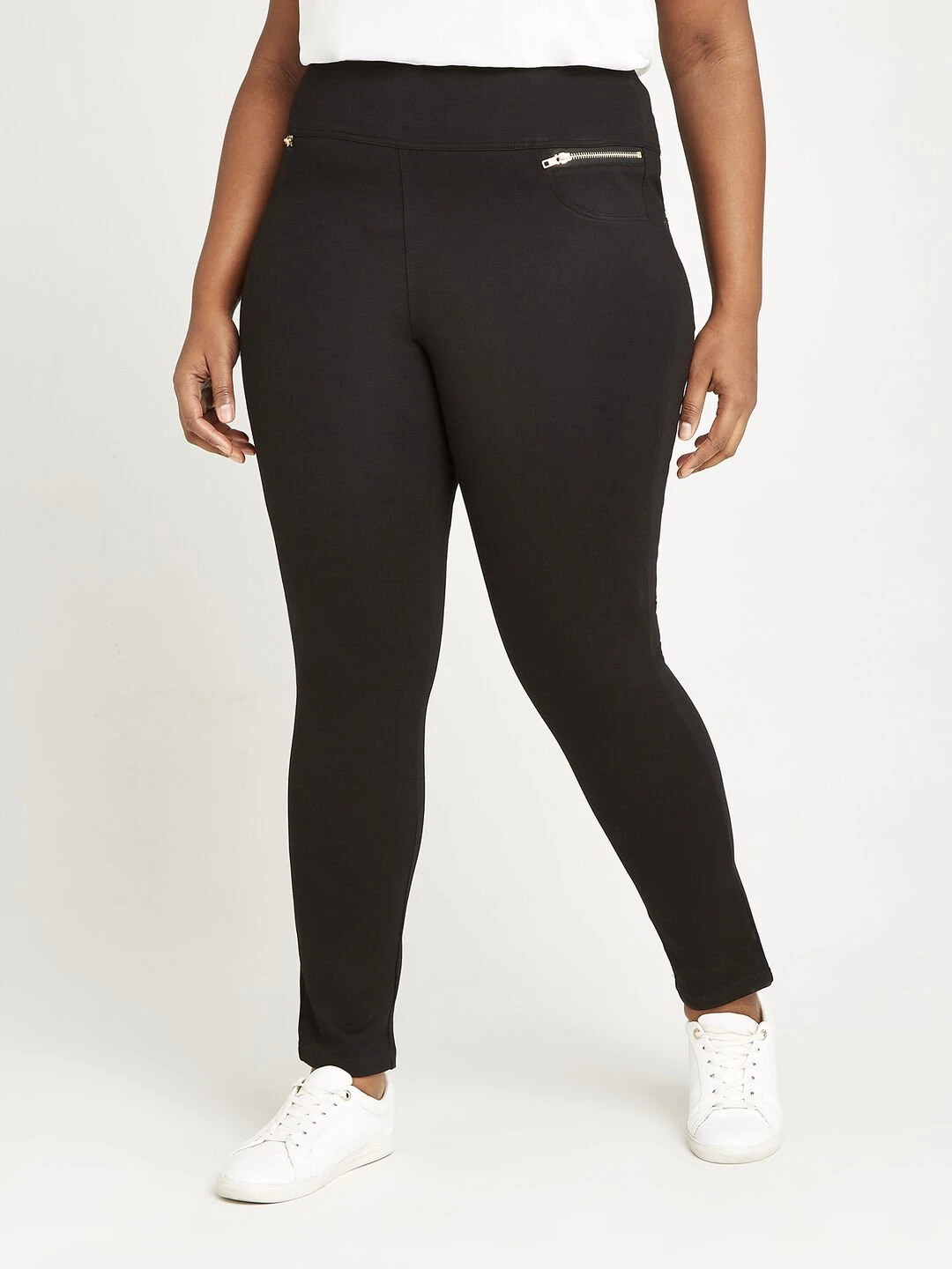 Zip Detail Ponte Trousers - Image 4