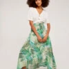Tropical Leaf Wrap Skirt