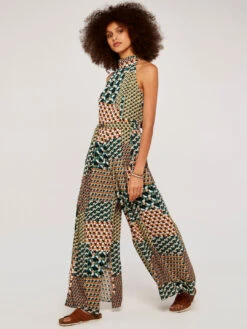 GeoPatchwork Halter Jumpsuit
